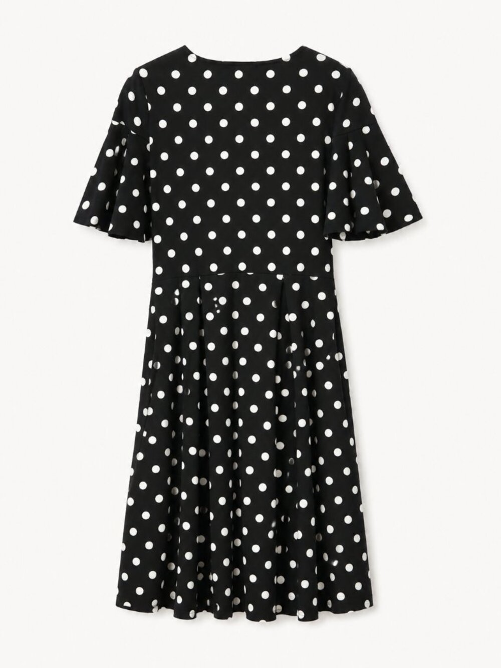 Pleione Black White Polka Dot Fit & Flare Midi Dress NWT - Picture 3 of 3